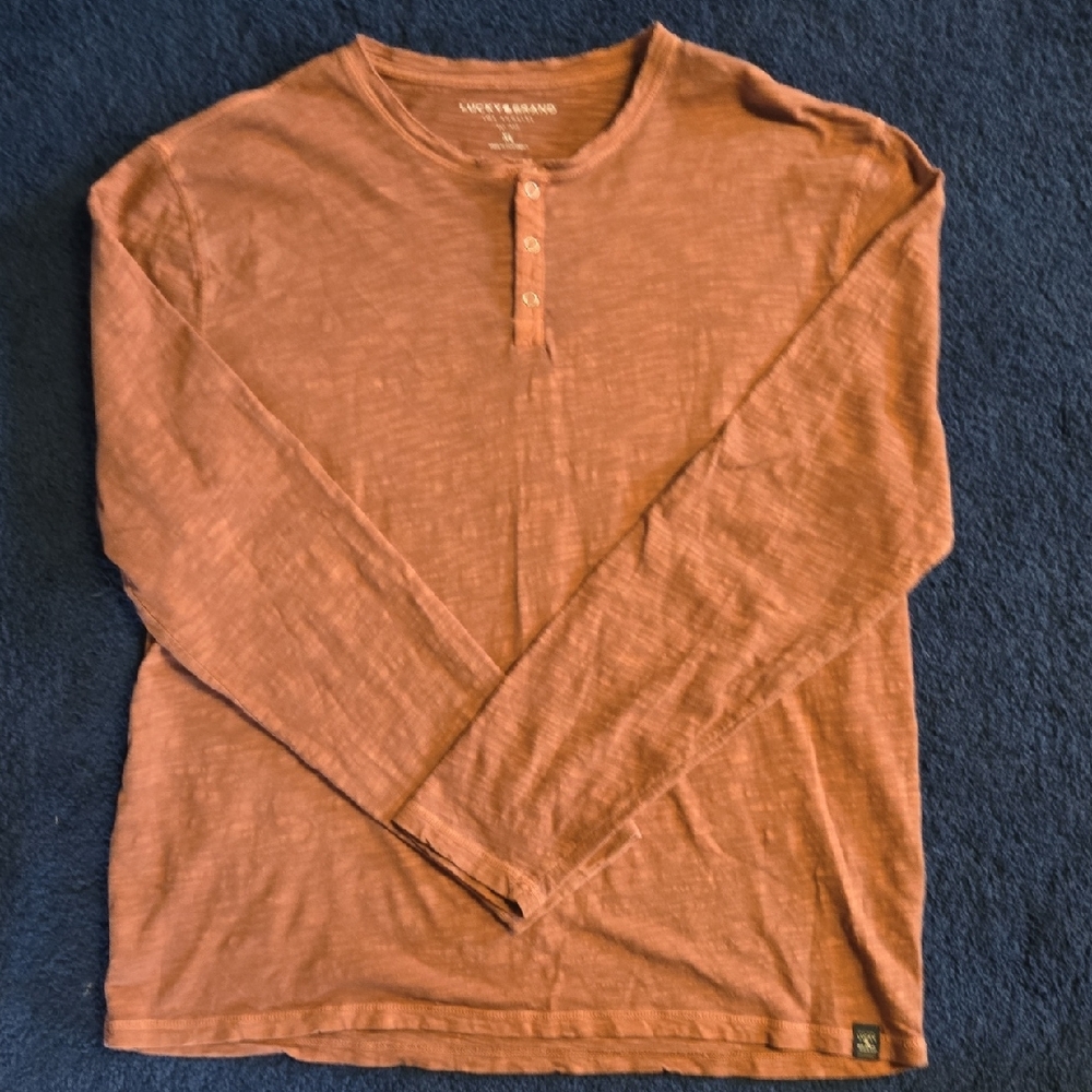 Lucky Brand Orange Long Sleeve Tee